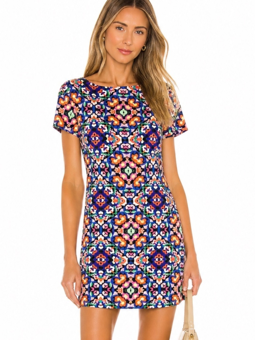 Yumi Kim 100% Silk Abstract Floral Mini Shift Dress Size XS